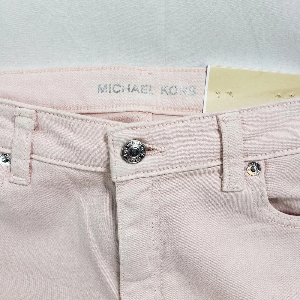 Michael Kors Women Izzy Skinny Jeans Size 10 Pink Mid-Rise QS09AD894L‎